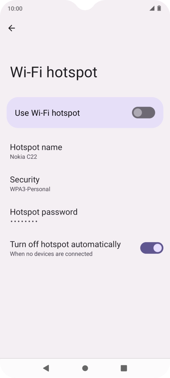 Press Hotspot password.