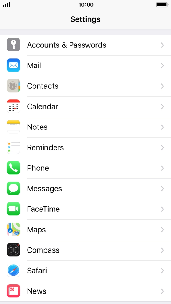 Press Accounts & Passwords.