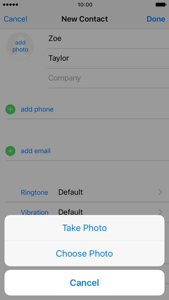 Press Choose Photo and go to the required folder.