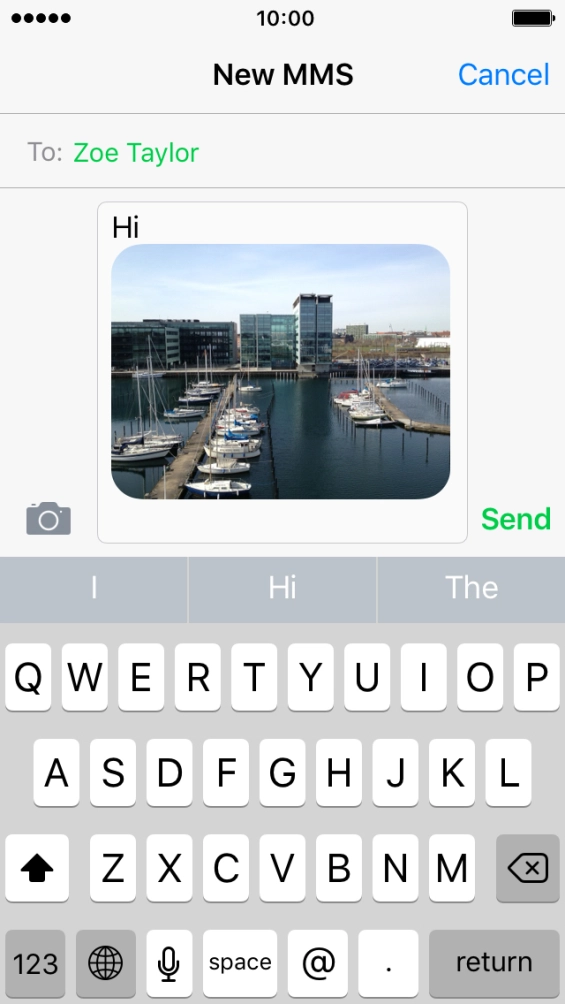 Press Send when you've written your iMessage.