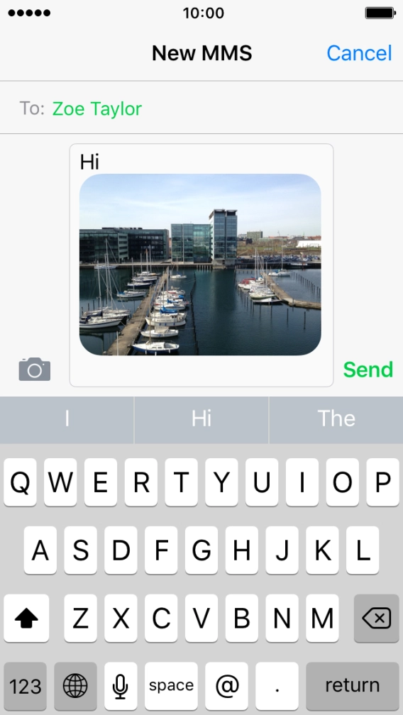 Press Send when you've written your iMessage.