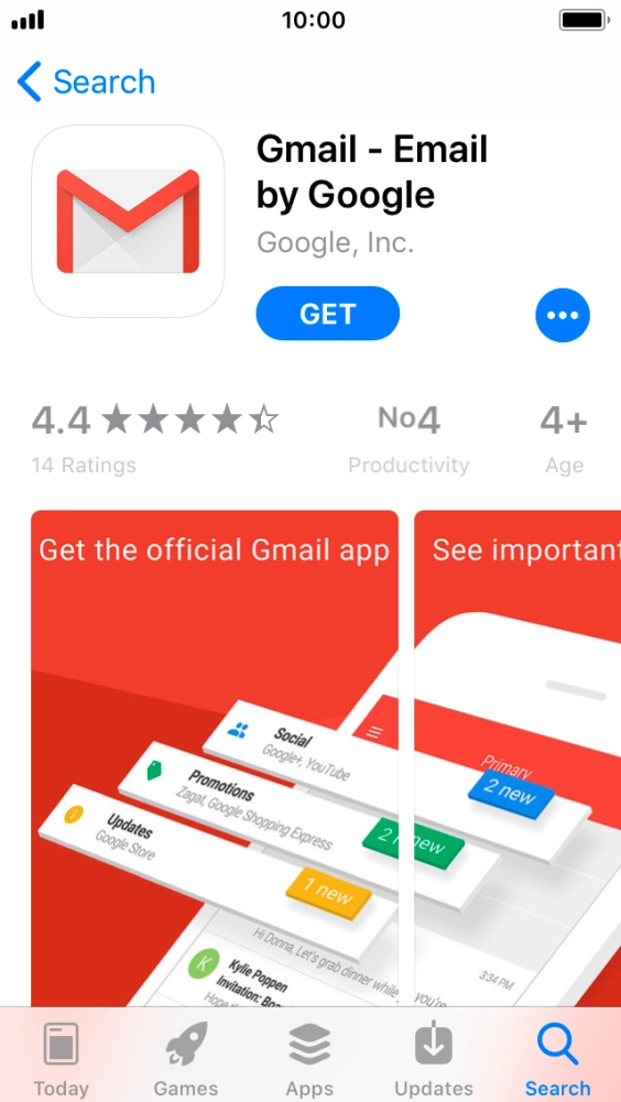 Press GET and follow the instructions on the screen to install the app.