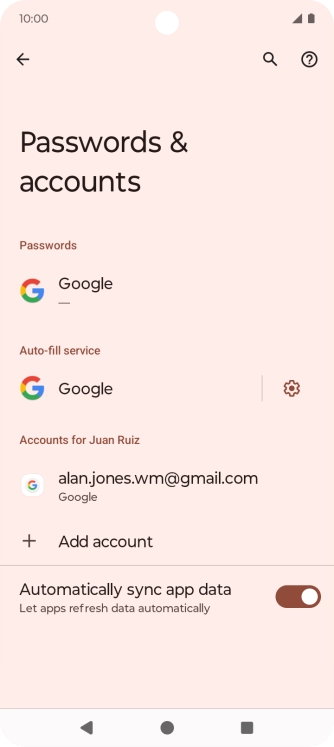 Press Add account. Press Add account.