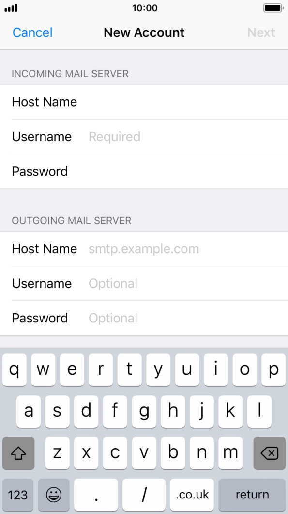 Press Username and key in the username for your Telstra email account.