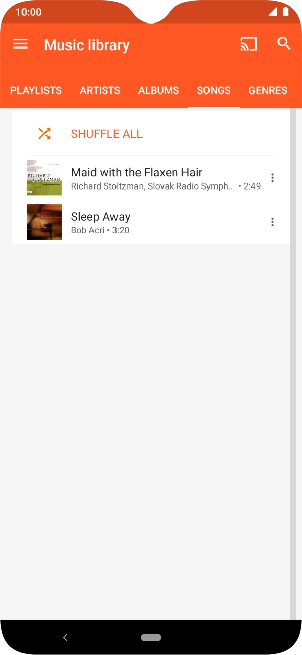 Press the required audio file.