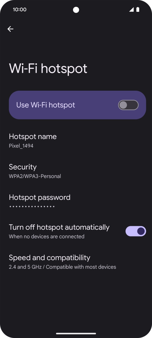 Press Hotspot name.