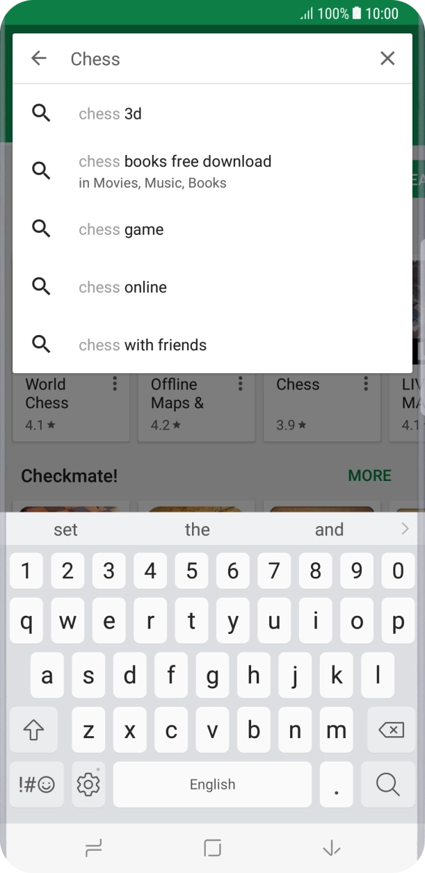 Key in the name or subject of the required app and press the search icon.