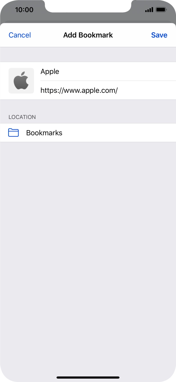 Key in the required name of the bookmark and press Save.