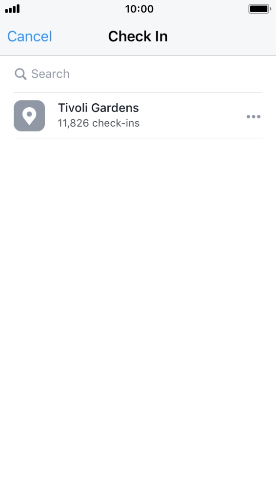 Press the search field.