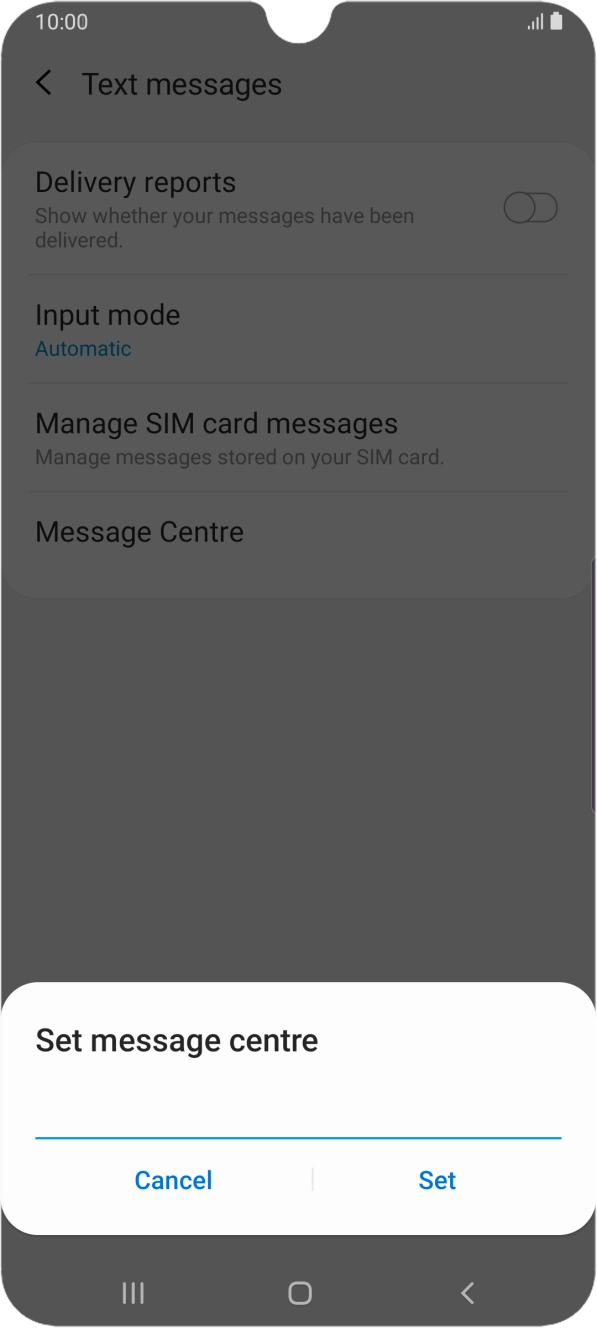 Key in +61418706700 and press Set.