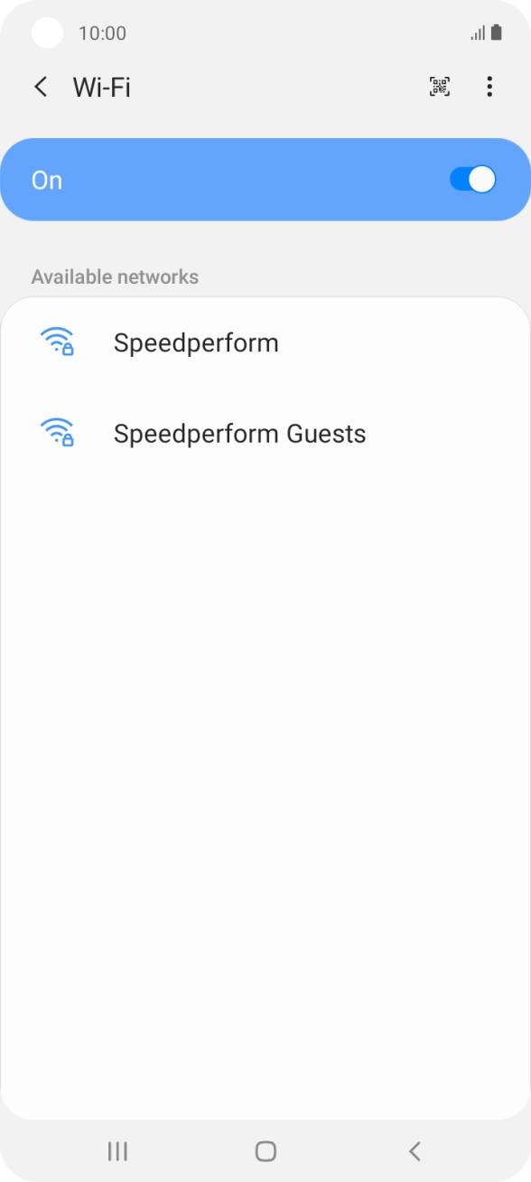 Press the required Wi-Fi network.