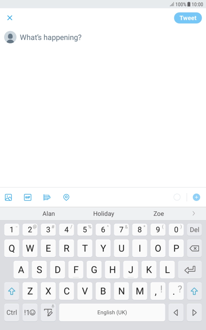 Press the text input field.