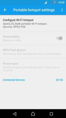 Press Configure Wi-Fi hotspot.