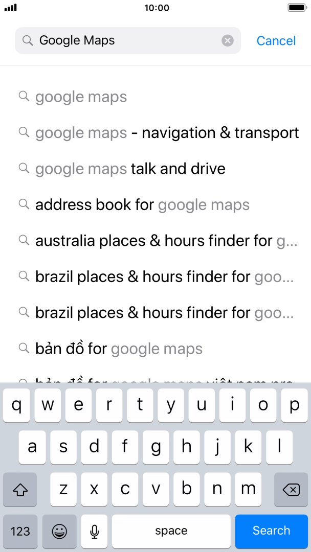 Key in Google Maps and press Search.