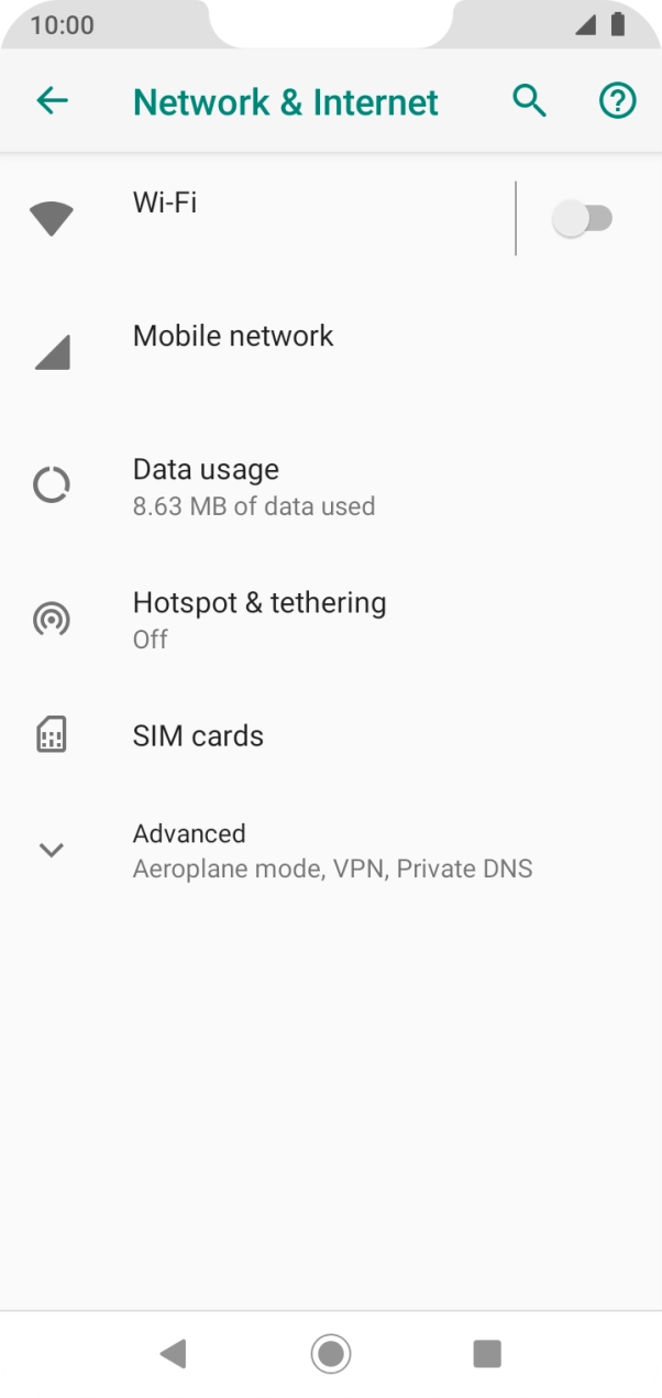 Press Mobile network.