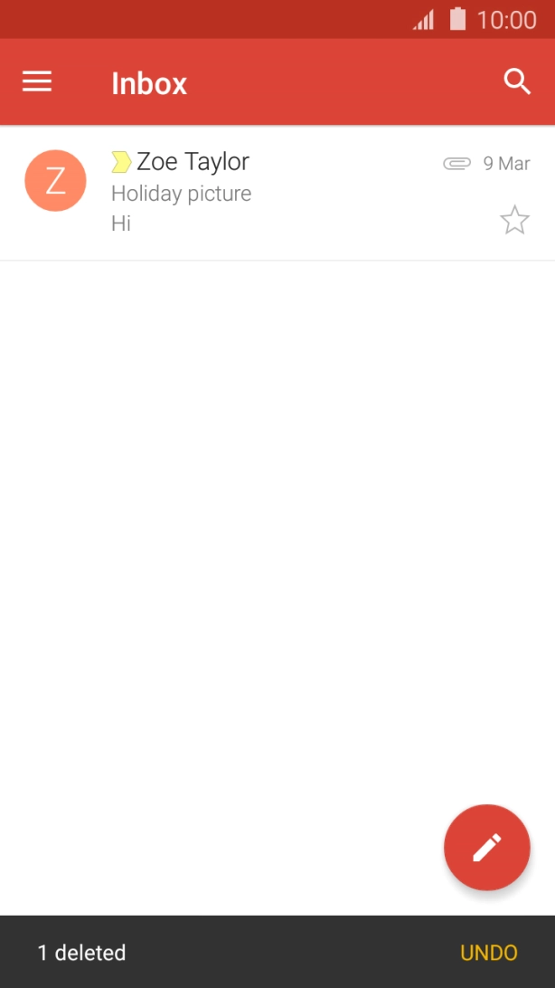 Press the new email icon.