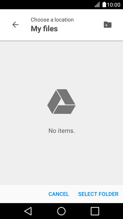 Press SELECT FOLDER.