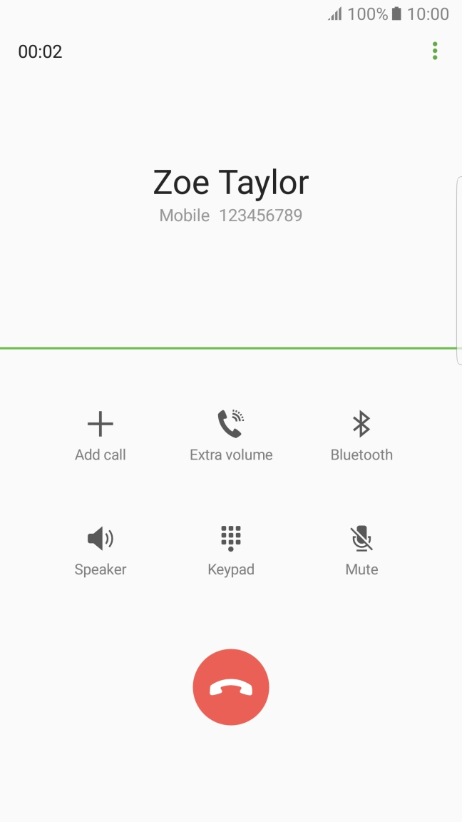 Press the end call icon.