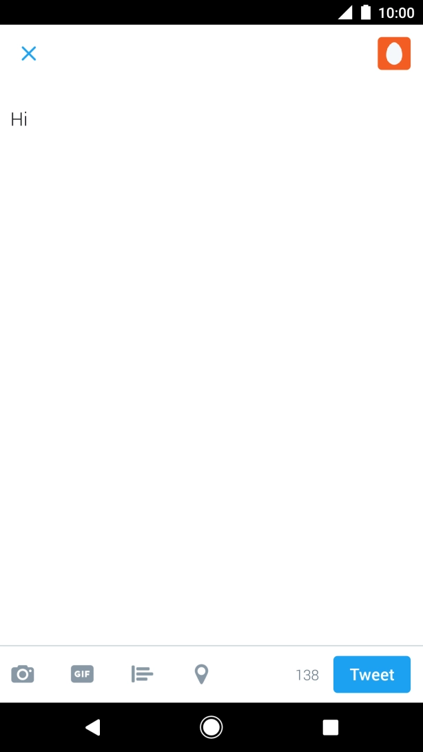 Write the required text and press Tweet.