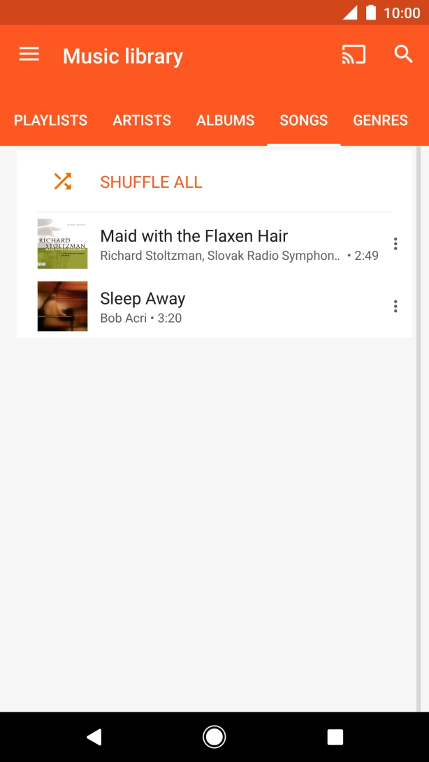 Press the required audio file.