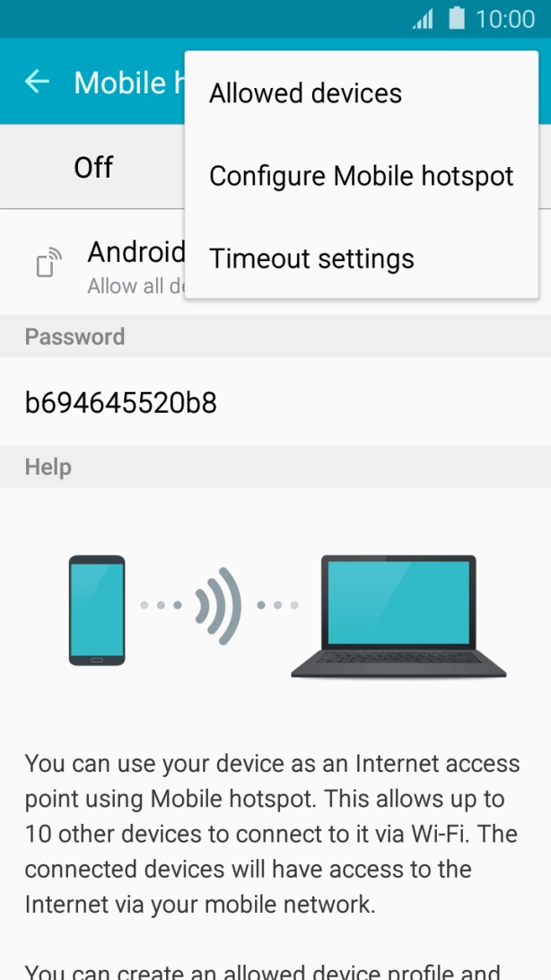 Press Configure Mobile hotspot.