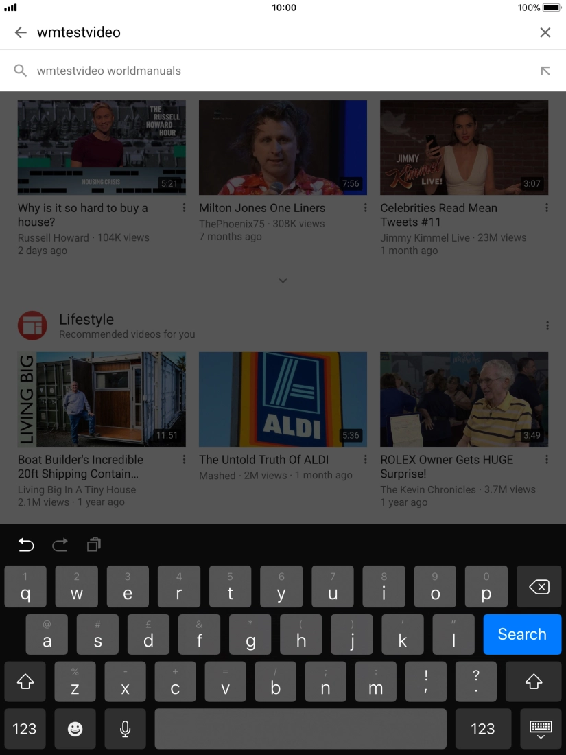 Key in the required search word and press Search.