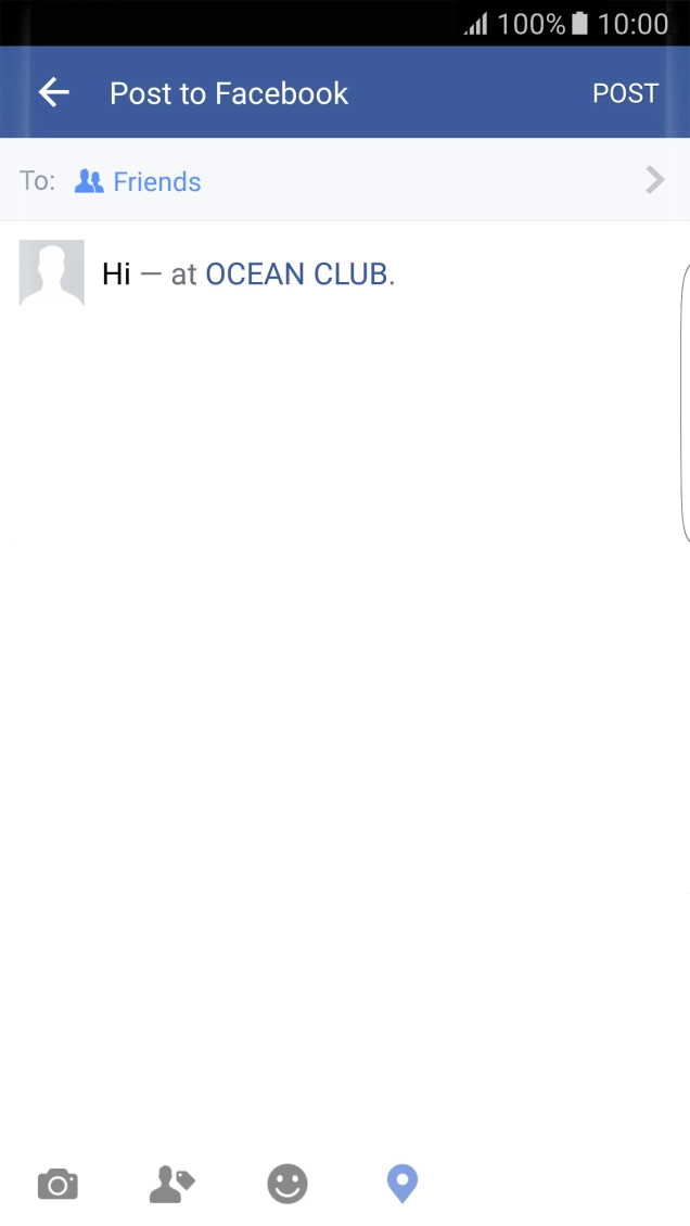Write the required text and press POST.