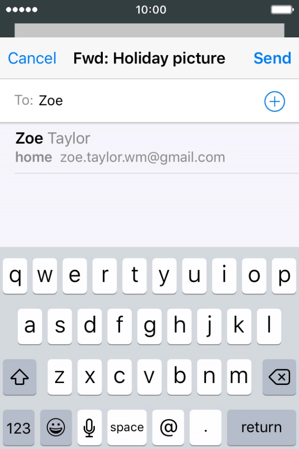 Key in the first letters of the recipient's name and press the required contact.