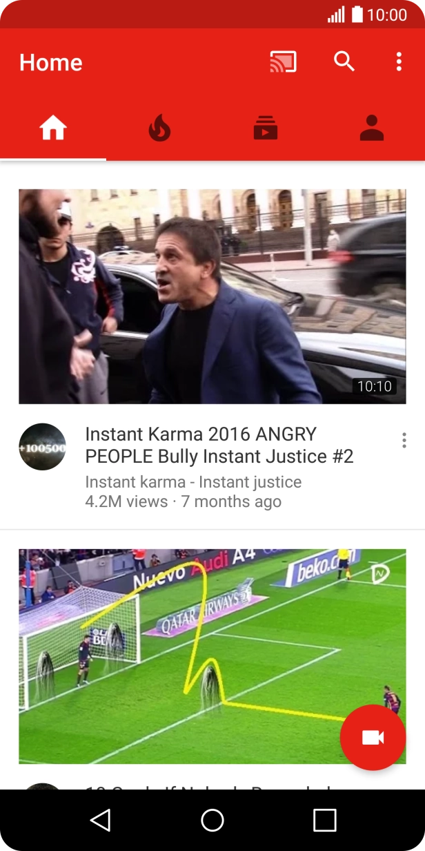 Press the upload icon and go to the required video clip.
