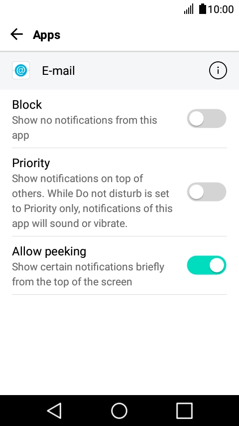Press Block to turn the function on or off.