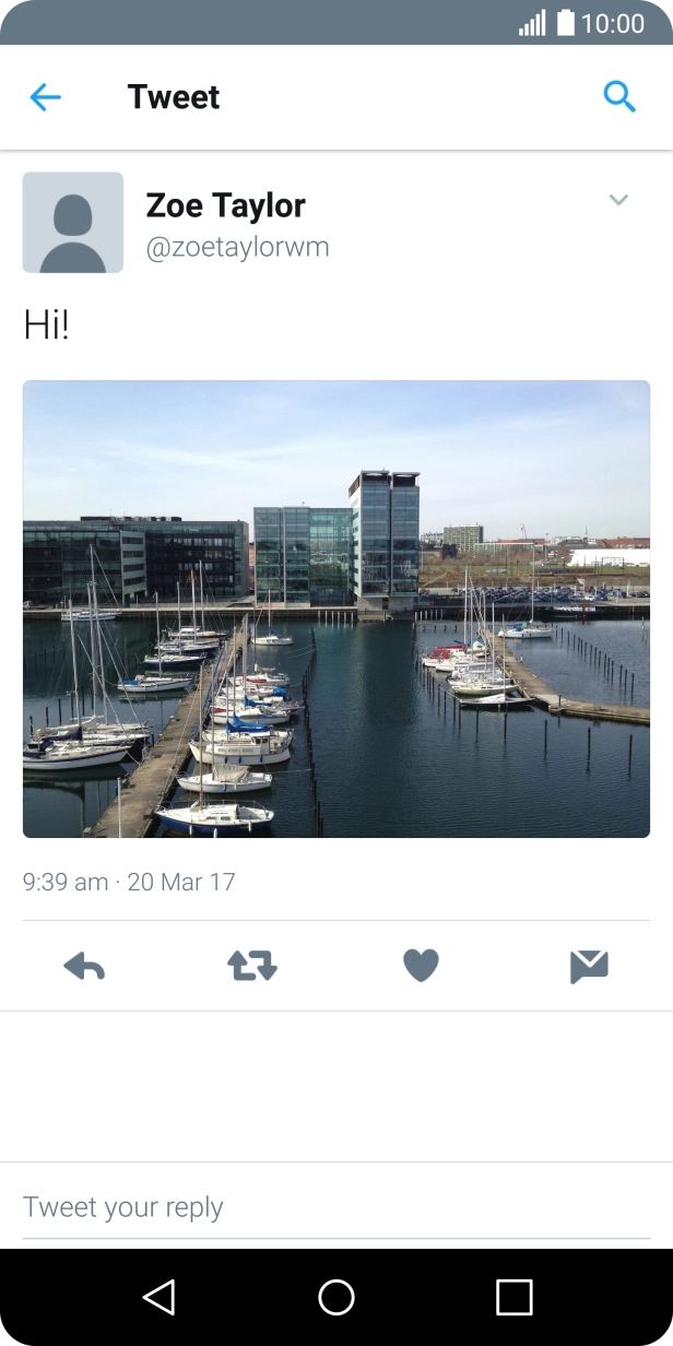 Press the reply icon.