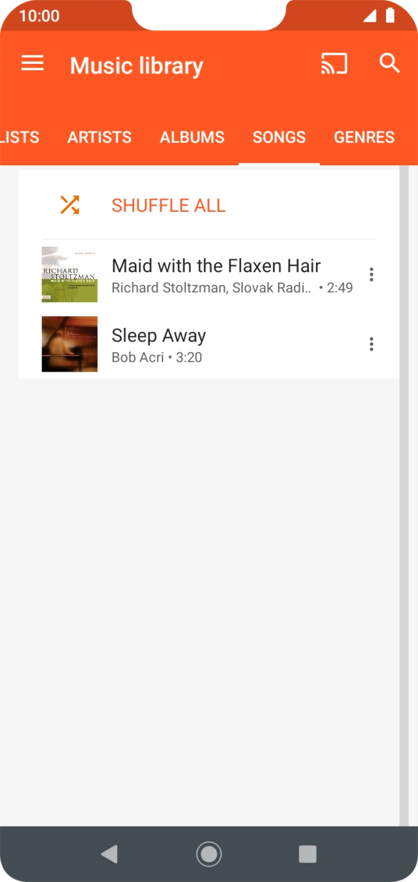 Press the required audio file.