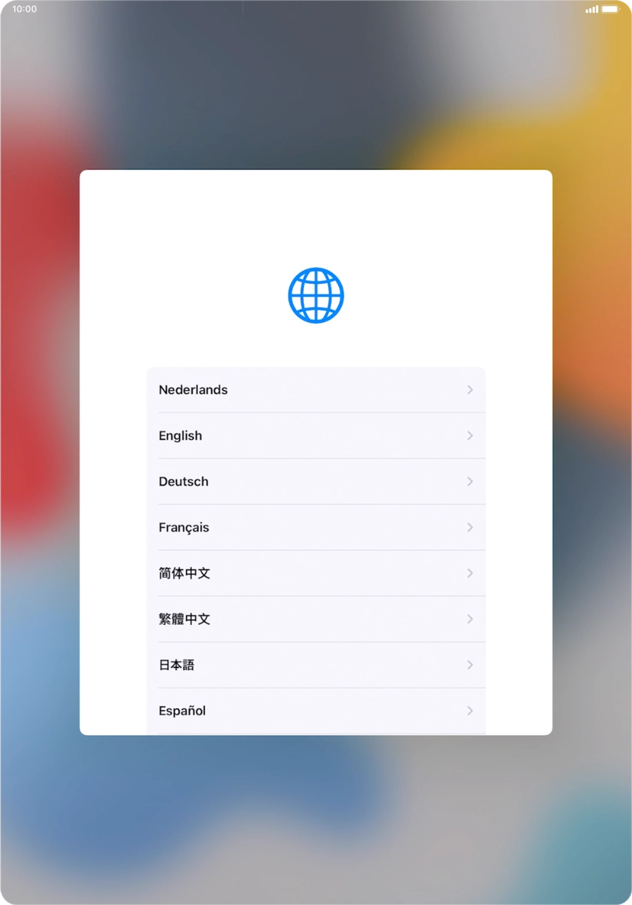 Press the required language.
