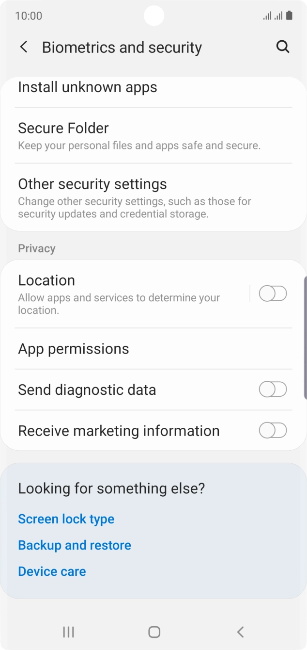 Press Other security settings.