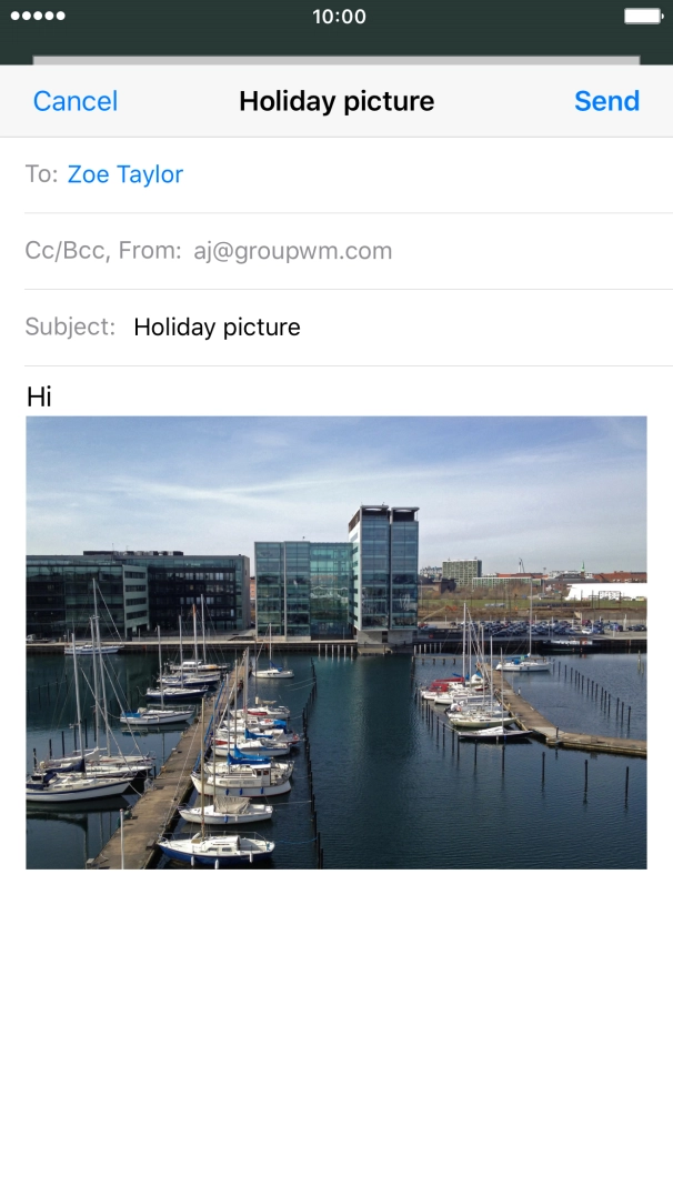 Press Send when you've finished your email.