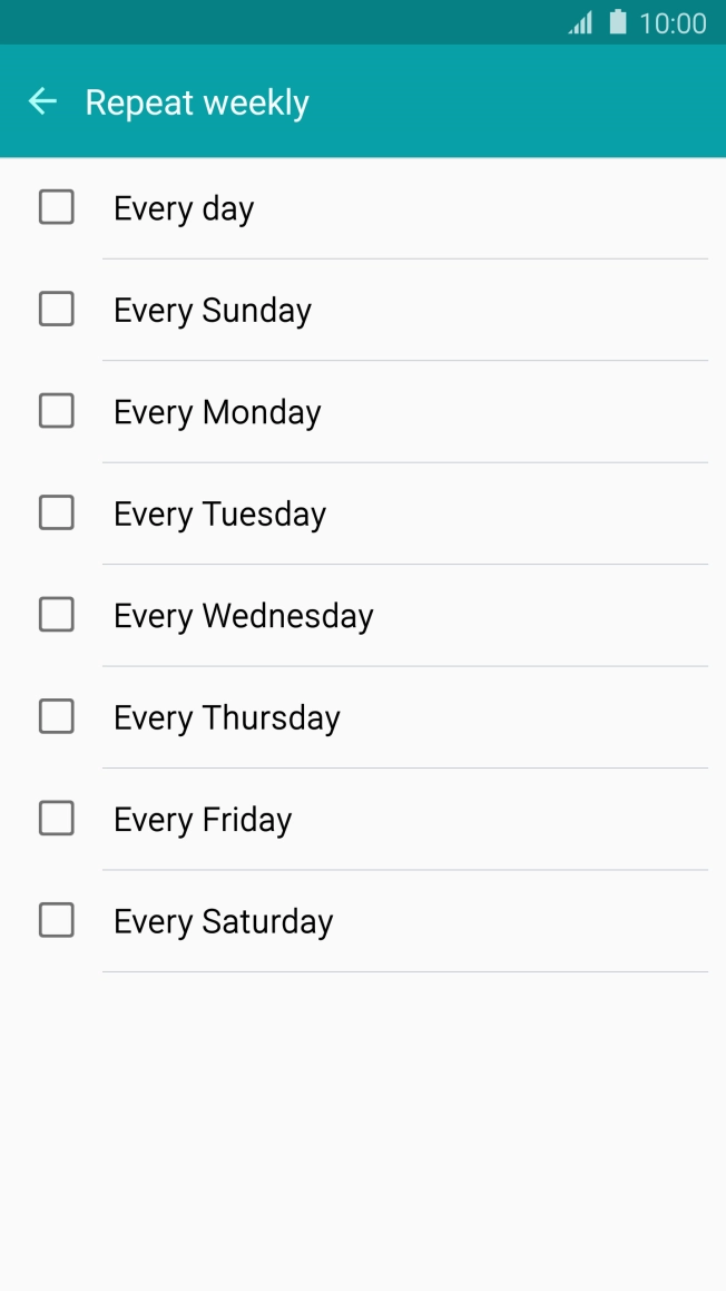 Press the required days to select them.