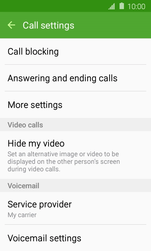 Press Voicemail settings.