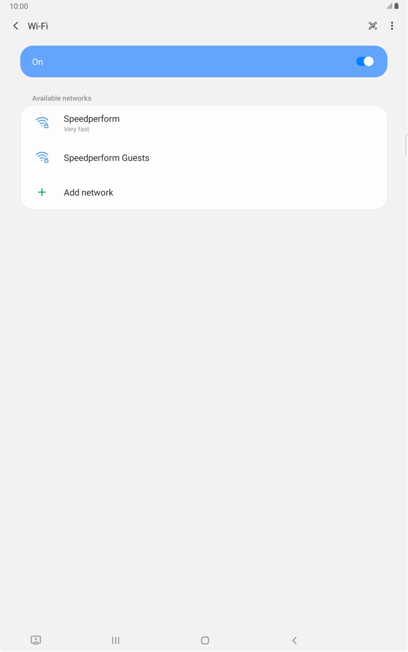 Press the required Wi-Fi network.