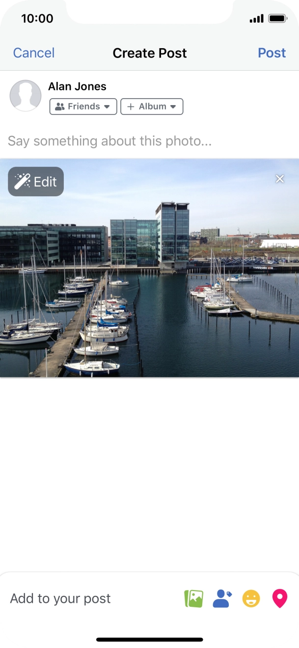 Press the text input field.
