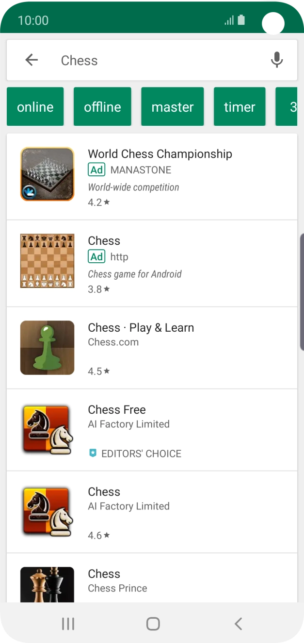 Press the required app. Press the required app.