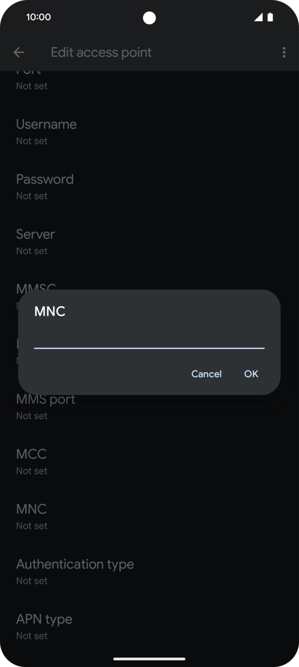 Key in 01 and press OK.