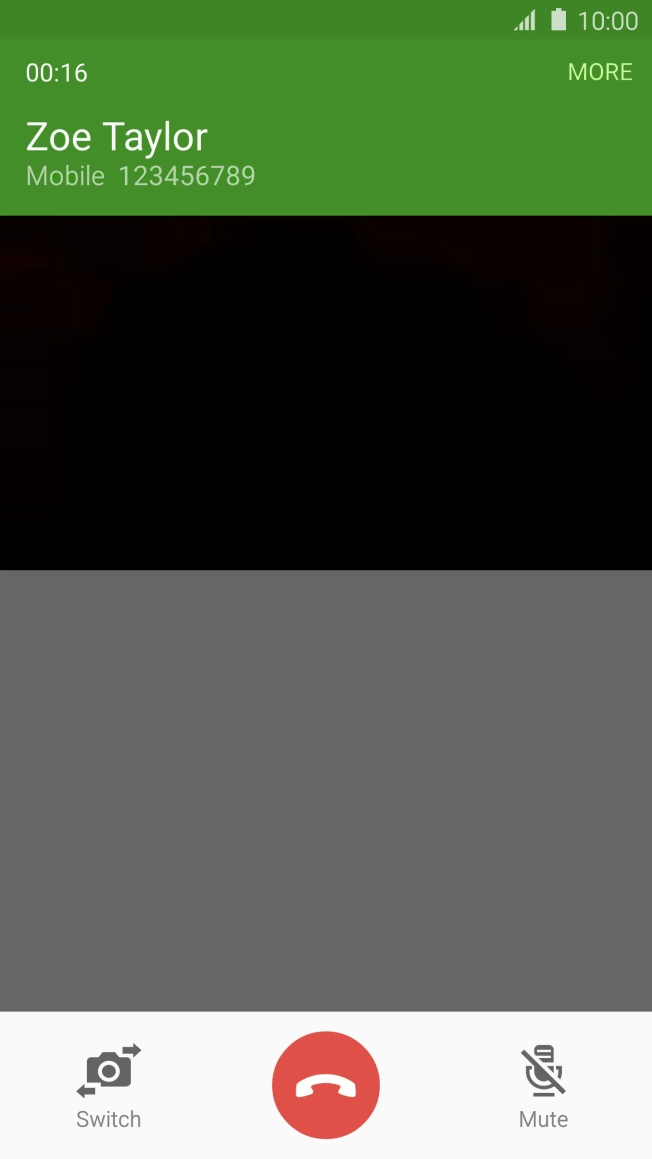 Press Switch to switch between the front and the back camera.