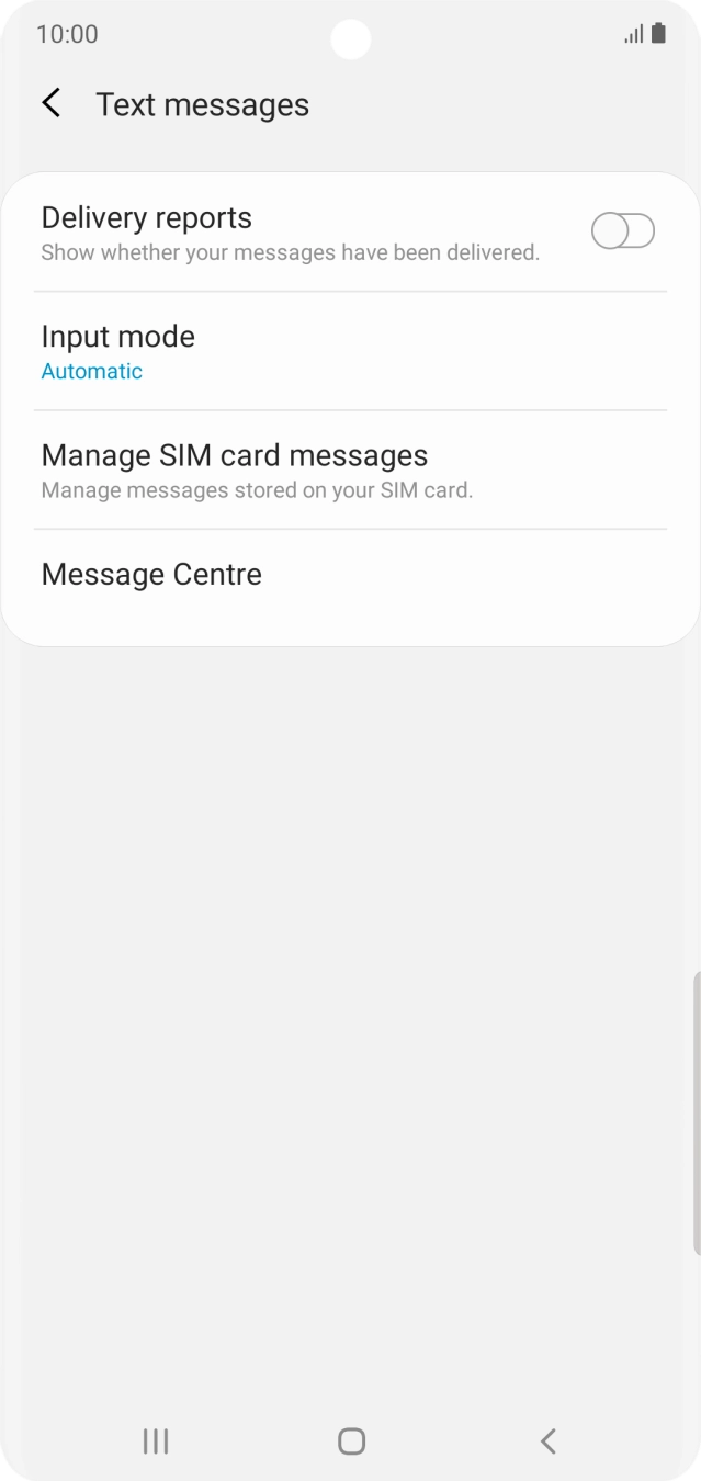 Press Message Centre.