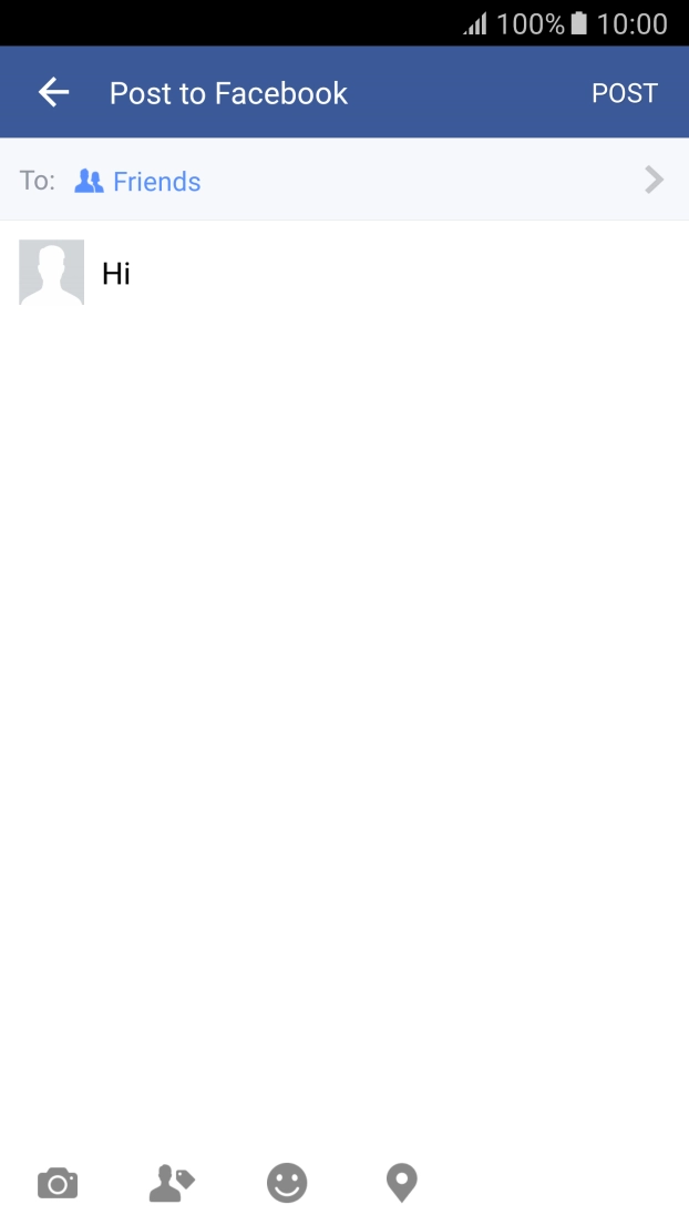 Write the required text and press POST.