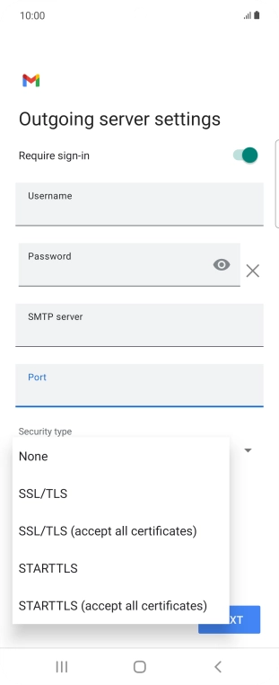 Press SSL/TLS (accept all certificates). Press SSL/TLS (accept all certificates).