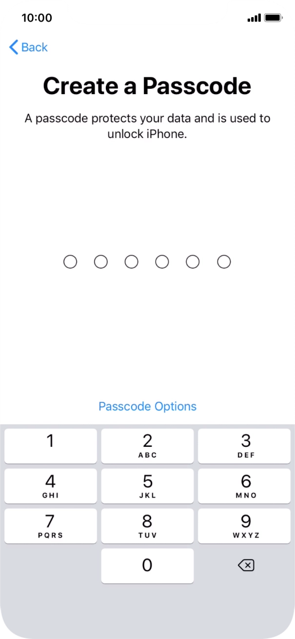 Press Passcode Options. Press Passcode Options.