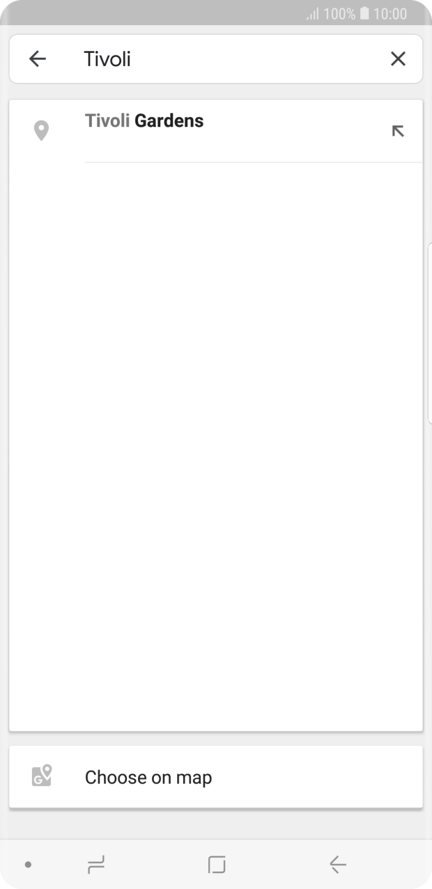 Press the required destination.
