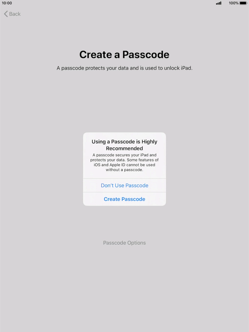 If you turn off the function, press Don't Use Passcode. If you turn off the function, press Don't Use Passcode.