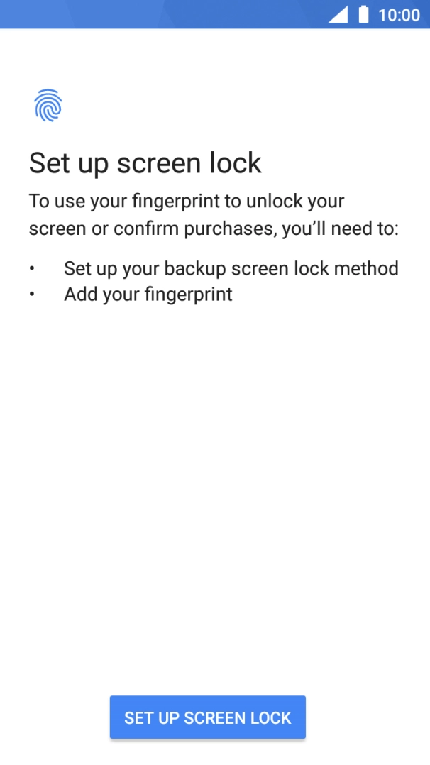 Press SET UP SCREEN LOCK.