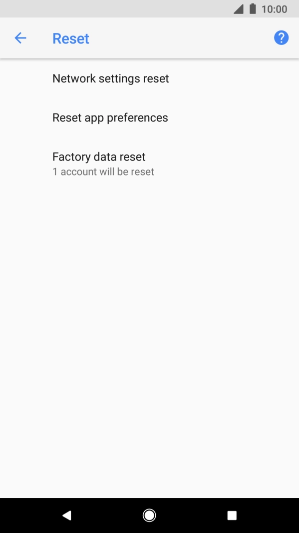 Press Factory data reset. Press Factory data reset.